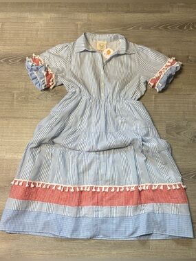 Fantastic Fawn Blue & Red Striped Dress